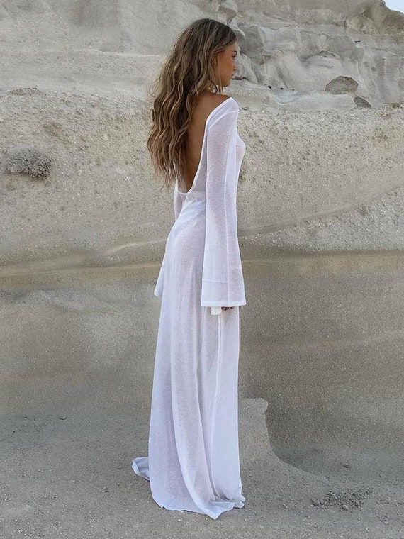 Ladies Sun Dress Beach Coverups Long Casual Dress See - Etsy