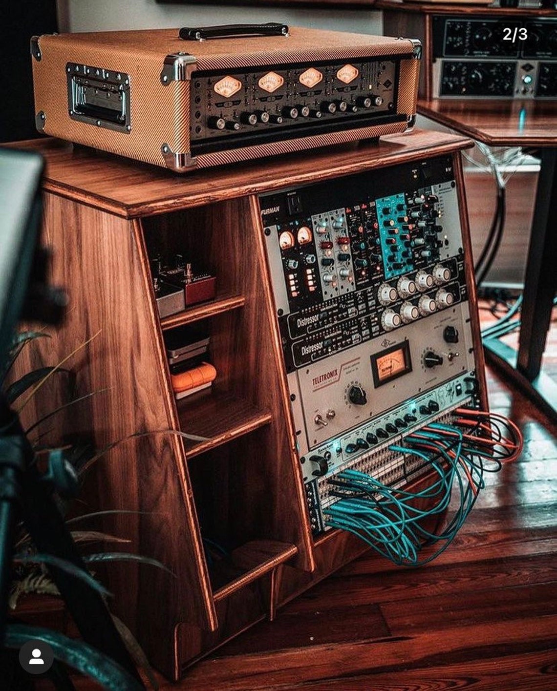 8-16U Slanted SIDECAR AUDIO RACK Storage Shelves | Etsy