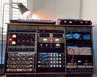 Triple 8-16U Slanted Audio Rack | Optional Rear Racks