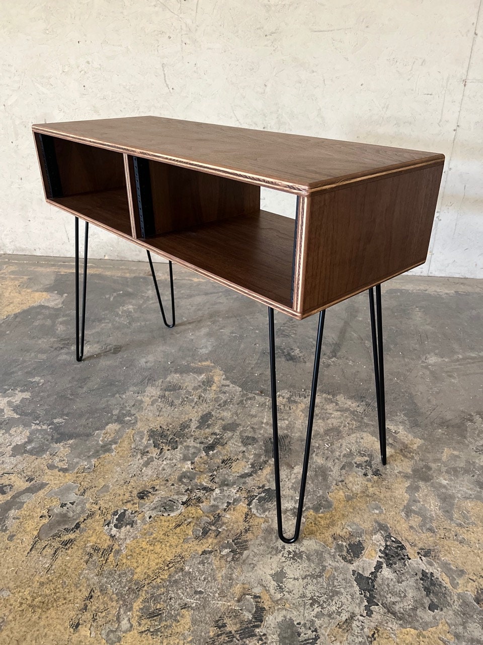 Double/triple 2-8U Audio Rack Side Table | Hairpin Legs | Music Studio ...
