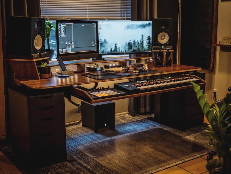 SIT/STAND Music Studio Desk | Height-adjustable Keyboard Tray ...