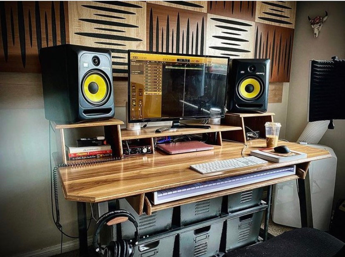 FixedHeight MUSIC STUDIO DESK Keyboard Tray Customizable Etsy