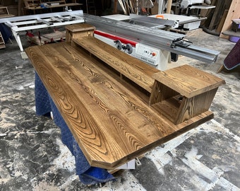Solid Ash Hardwood Desk | Music Studio | Height-Adjustable Keyboard Tray | Cable Mgmt Tray