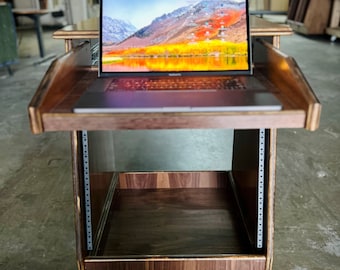 8-12U Slanted SIDECAR Rack | Drum Machine / Laptop Drawer