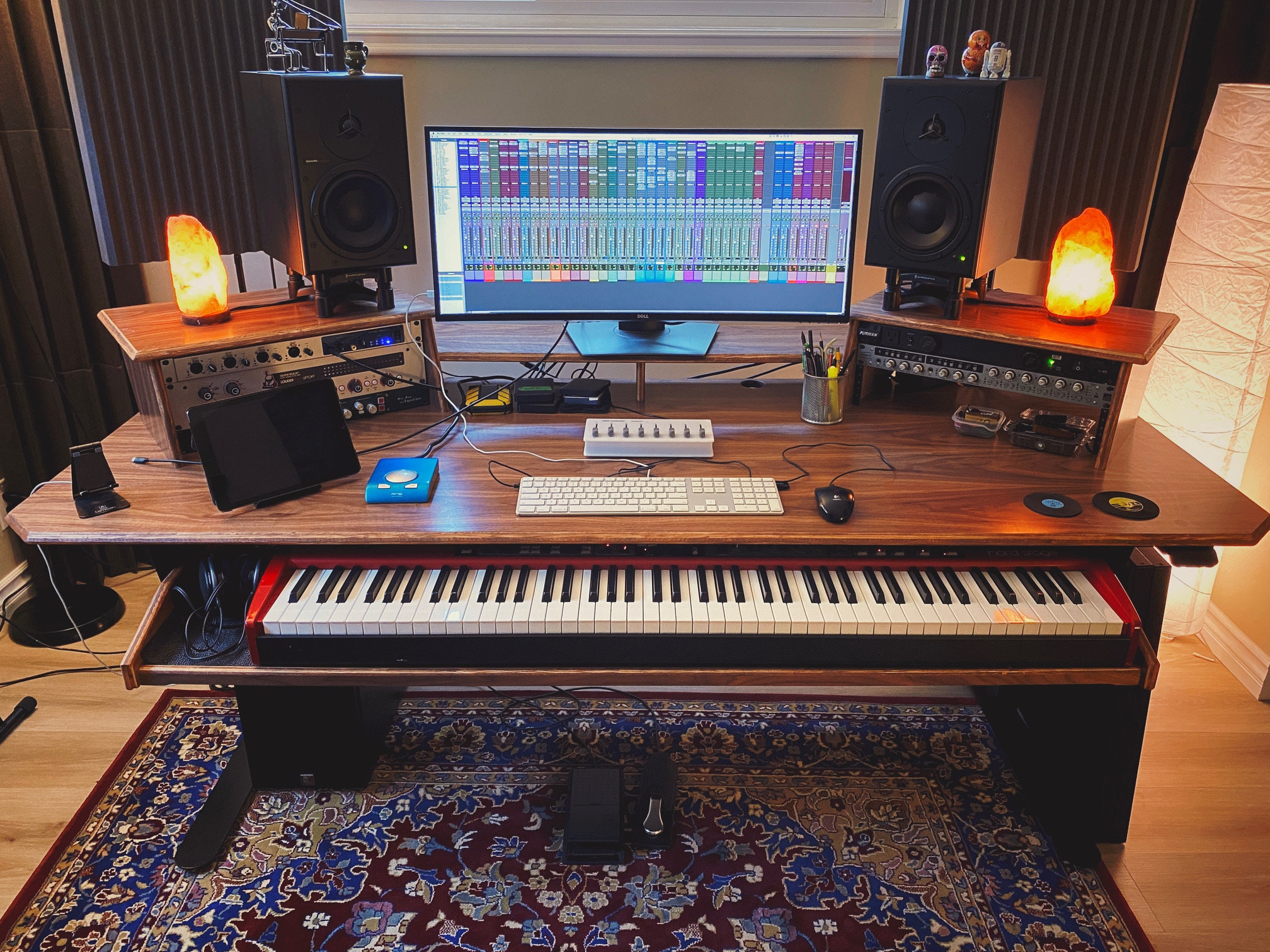 Music Desk, Computer Desk with Keyboard Tray, Studio Desk for Music  Production, Recording Studio Desk for Producer, Modern Work Study PC Desk  with