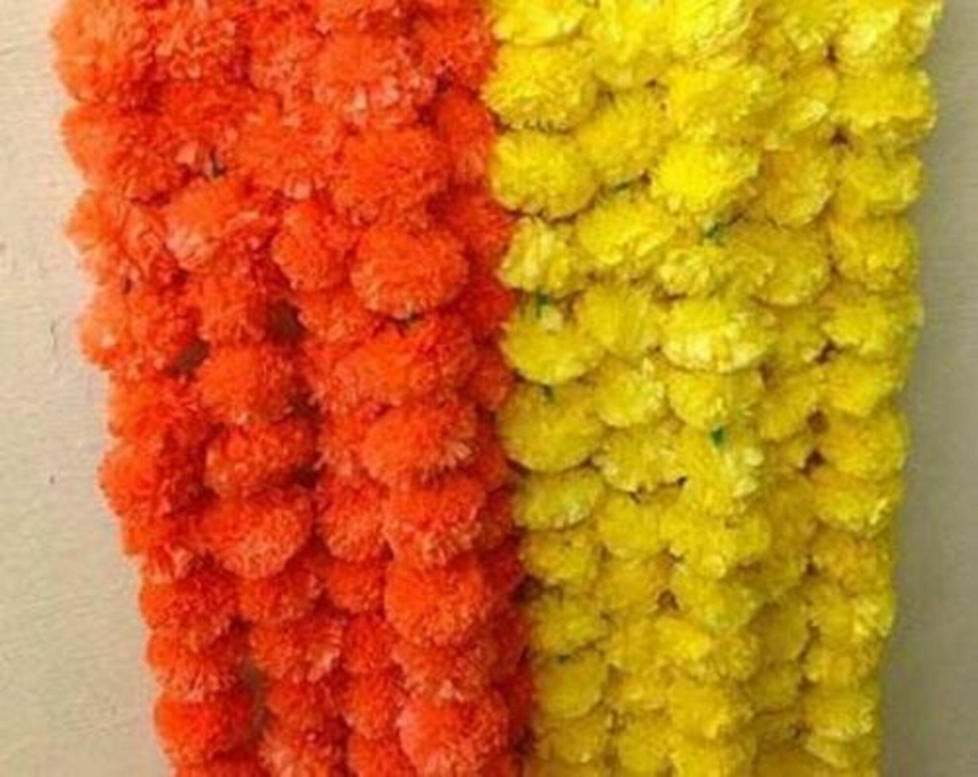 Artificial Orange Yellow Marigold Flowers Garland For Wedding Etsy