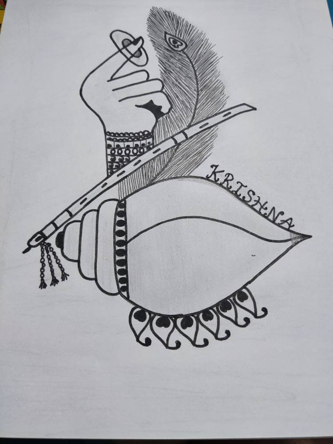 Radhe Radhe 🙏❤ #krishna Krishna ji drawing | Instagram-saigonsouth.com.vn