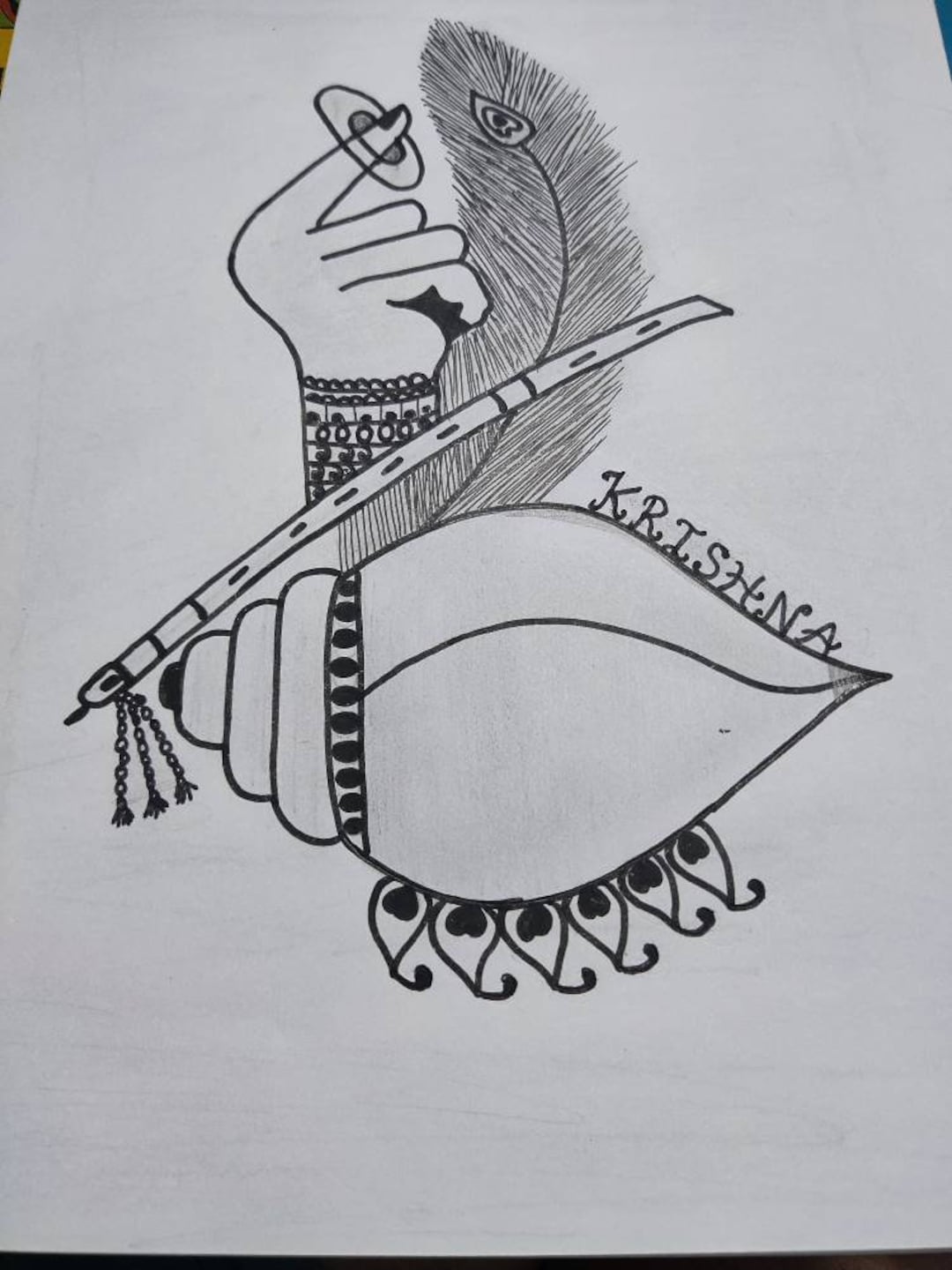 pencil drawing sketch #pencil drawing sketch #shree Krishna sketch 🖊️✏️  jai shree radhe krishna. video Gungun - ShareChat - Funny, Romantic,  Videos, Shayari, Quotes