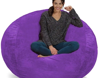 1 PC Velvet Bean Bag Cover Fully Washable without beans Soft Beanbag Cover All Sizes Home Decor Bean Bag Cover Purple Bean Bag Chair Outdoor