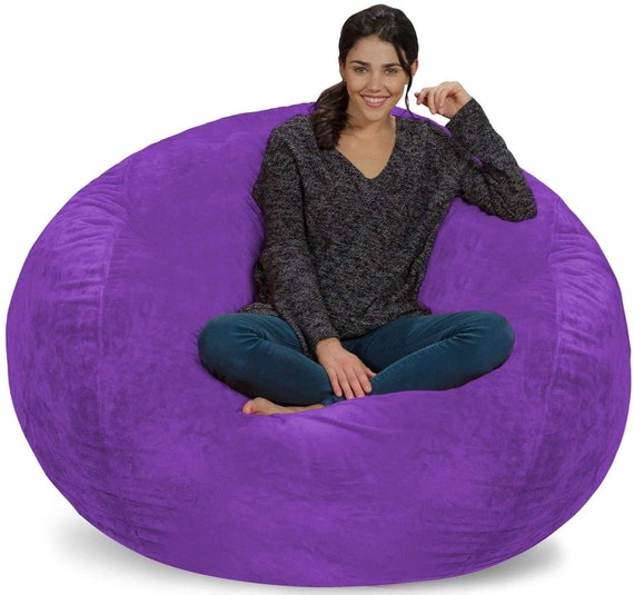 1 PC Velvet Bean Bag Cover Fully Washable Without Beans Soft Beanbag Cover  All Sizes Home Decor Bean Bag Cover Purple Bean Bag Chair Outdoor 