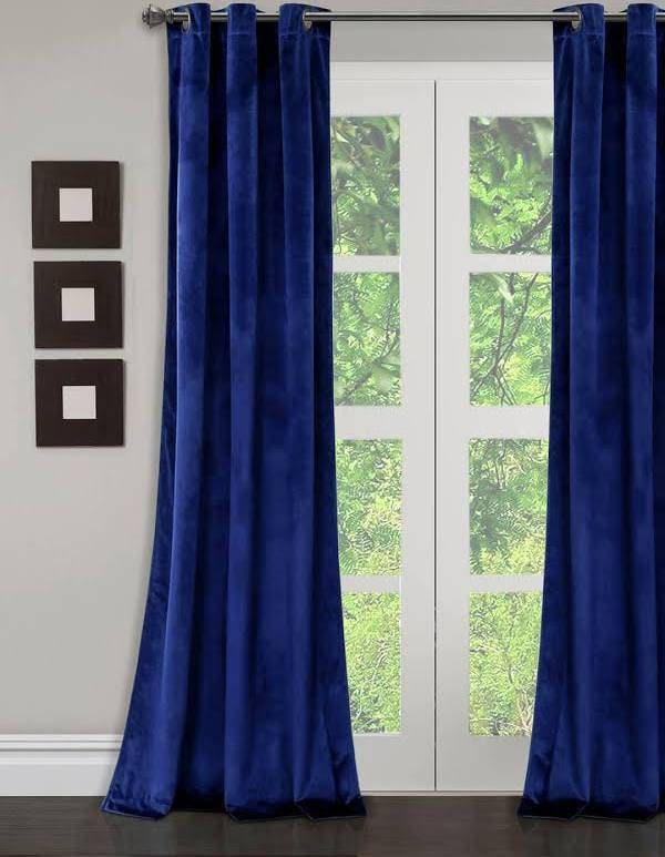 Velvet Lined Royal Blue Curtain 42 X 84 Inches 1 Panel Grommet Australia Velvet Lined Royal Blue Curtain 42 X 84, Royal Blue Plush Velvet Curtains