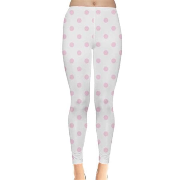 White x Pink Polka Dot Fairy Kei Leggings - MADE TO ORDER