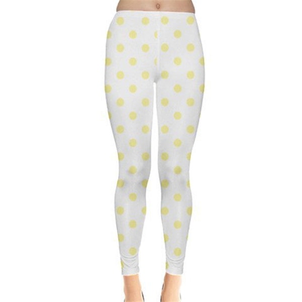 Yellow x White Polka Dot Fairy Kei Leggings - MADE TO ORDER