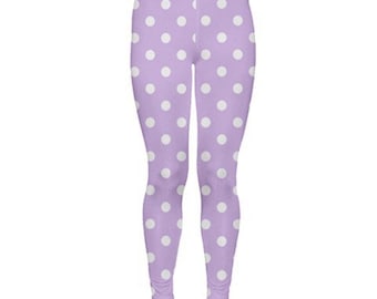 Pinky-Lavender x White Polka Dot Fairy Kei Leggings - MADE TO ORDER