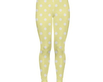 Yellow x White Polka Dot Fairy Kei Leggings - MADE TO ORDER