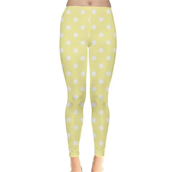 Yellow x White Polka Dot Fairy Kei Leggings - MADE TO ORDER