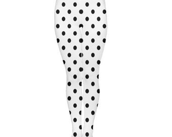 White x Black Polka Dot Fairy Kei/Spank Tights - MADE TO ORDER