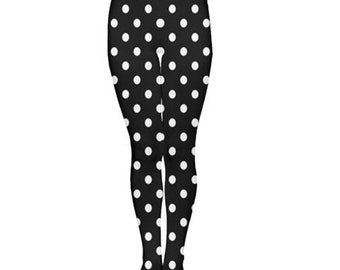 Black x White Polka Dot Fairy Kei/Spank Tights - MADE TO ORDER