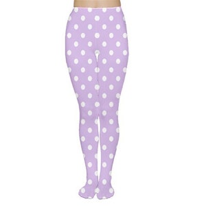 Pinky-Lavender x White Polka Dot Fairy Kei Tights - MADE TO ORDER