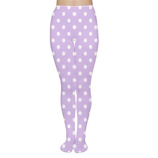 Pinky-Lavender x White Polka Dot Fairy Kei Tights - MADE TO ORDER