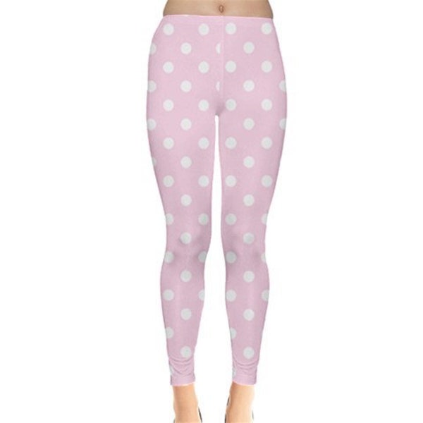 Pink x White Polka Dot Fairy Kei Leggings - MADE TO ORDER