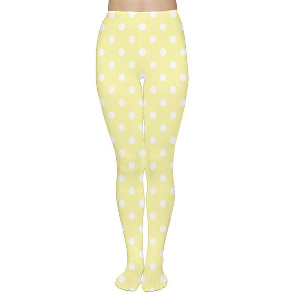 Yellow x White Polka Dot Fairy Kei Tights - MADE TO ORDER