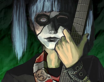 Sally Face guitar print