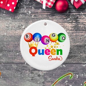 Adorno personalizado de la reina del bingo