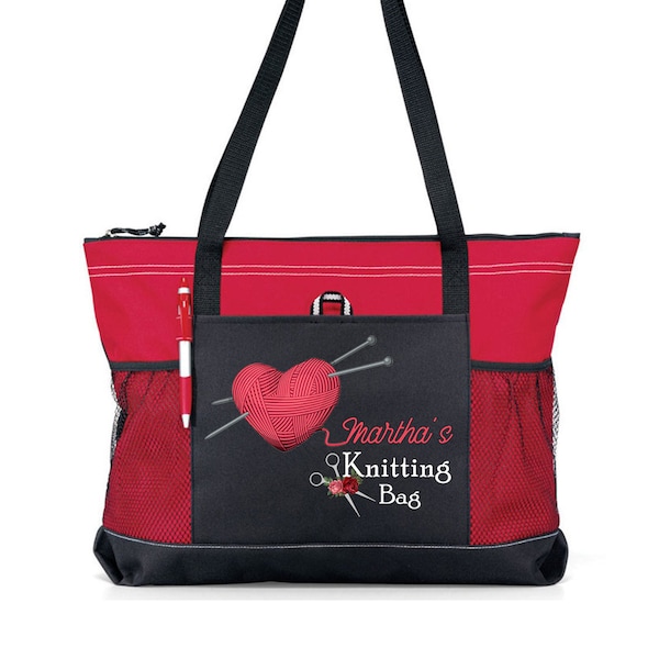 Personalized Knitting Bag, Available in 7 colors