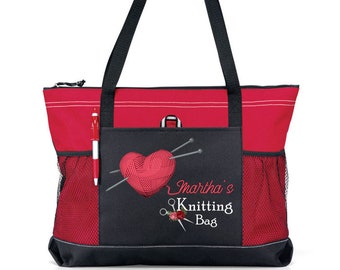 Personalized Knitting Bag, Available in 7 colors