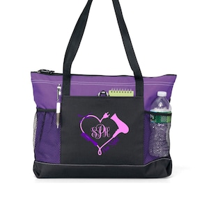 Personalized Hair Stylist Heart Tote Bag, Available in 7 colors