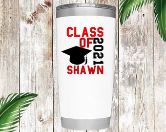 Personalized Graduate, Class of 2021 20 oz Insulated Stainless Steel Tumbler, 9 Tumbler colors to choose from