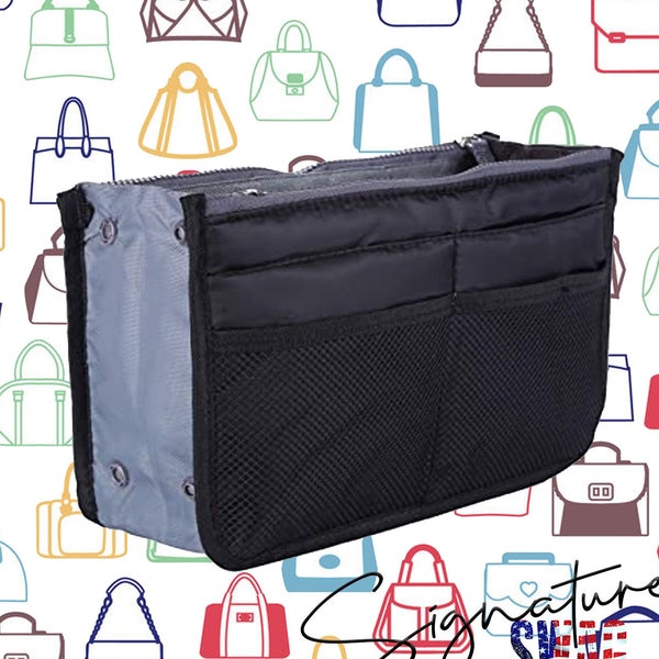 On The Go, 13 pocket Tote Bag, Travel Bag, Purse Organizer