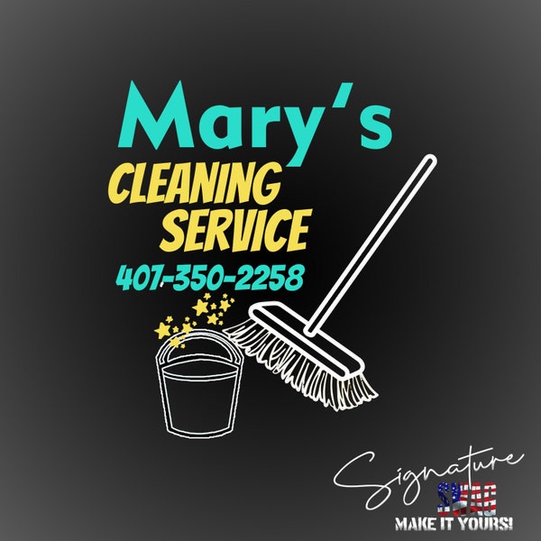 Personalized Cleaning Service Vinyl Car Decal, 9 colors available