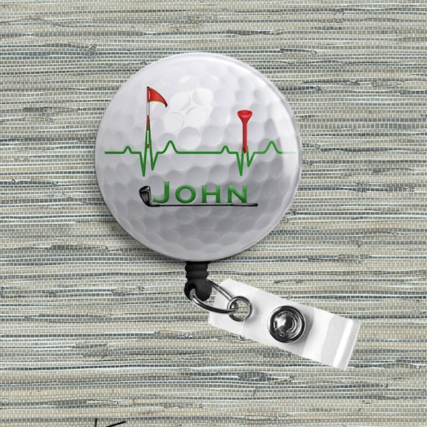 Personalized Golf Life Retractable Badge Reel, Belt or Alligator Clip Available