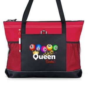 Sac fourre-tout Personnalisé Bingo Queen, Disponible en 7 couleurs