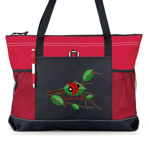 Sac fourre-tout personnalisé Lovely Ladybug, disponible en 7 couleurs