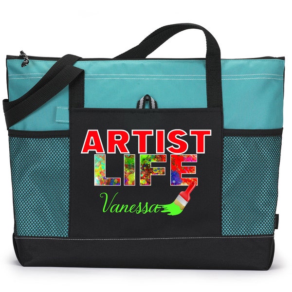 Personalized Artist Life Tote Bag, Available in 7 colors