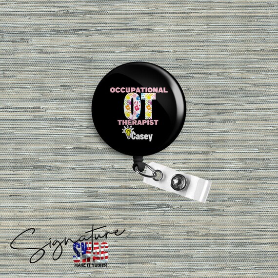 Personalized Occupational Therapist Seeing the Light Retractable Badge Reel,  Belt or Alligator Clip Available -  Ireland