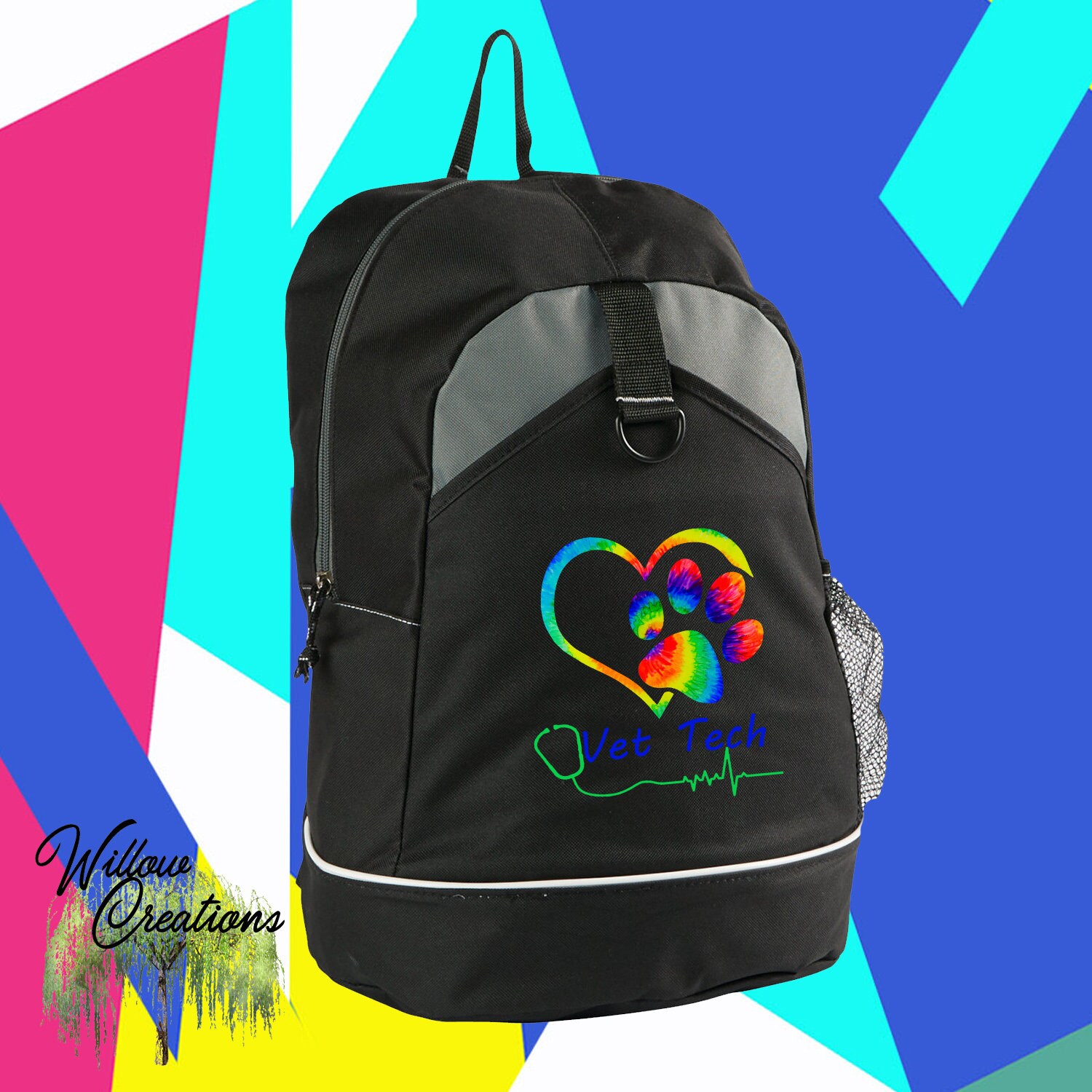 Personalized Vet Tech Tie Dye Canyon Backpack