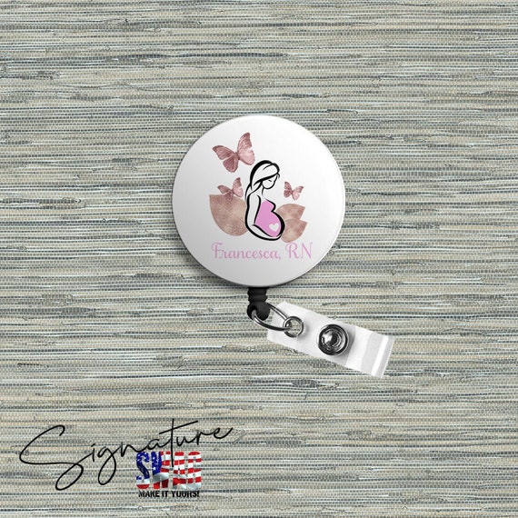 Personalized Good as Rose Gold Doula Retractable Badge Reel, Belt