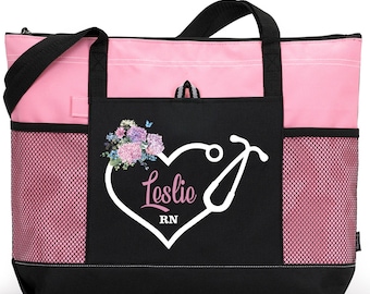 Borsa personalizzata Enchanted Garden Nurse Tote, disponibile in 7 colori