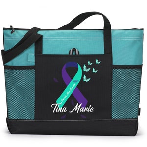 Personalized Gone but Never Forgotten, Suicide Awareness Tote Bag, Available in 7 colors