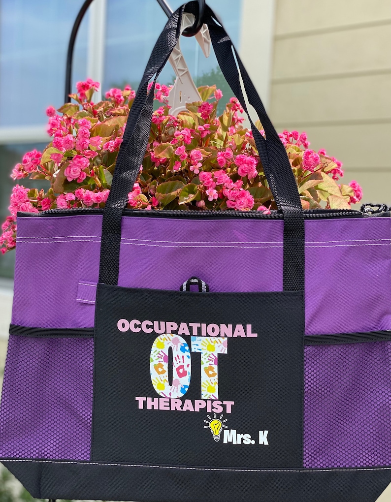 Personalized Occupational Therapist Seeing the Light Tote Bag, Available in 7 colors image 10