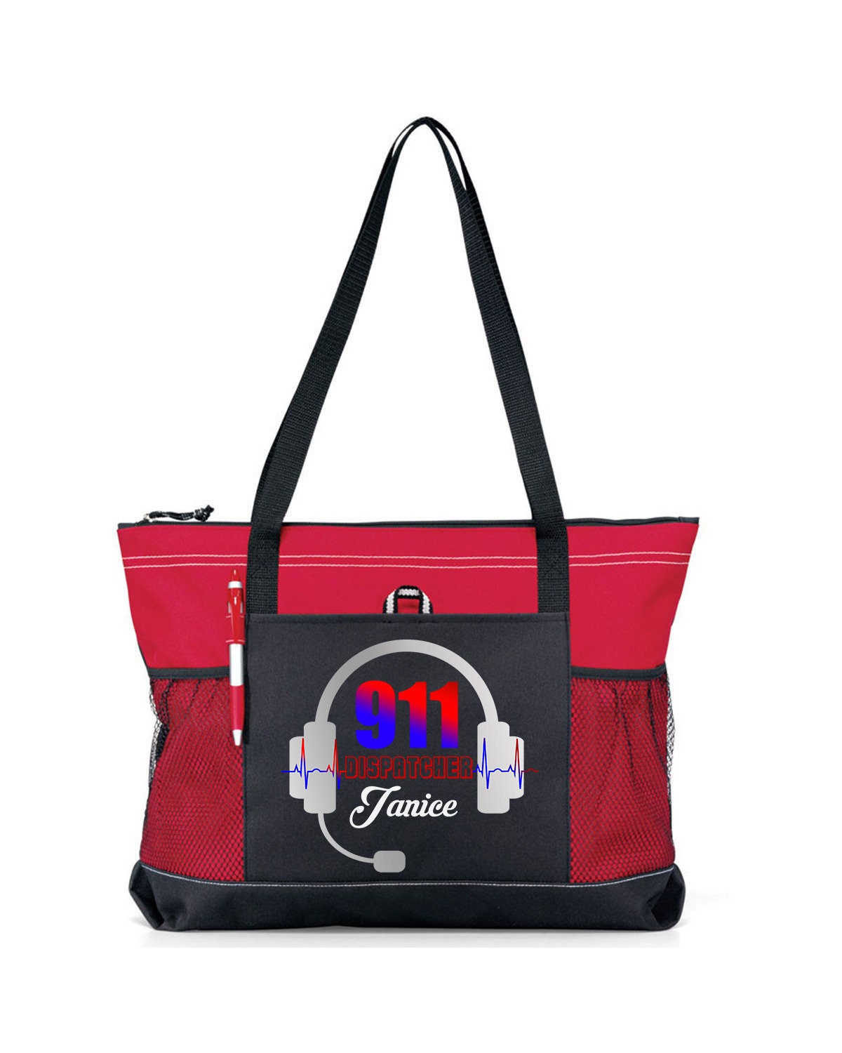 Lustige Make-up-Tasche Für 911 Dispatcher – Mittelgroß, Aus Segeltuch, Mit 3D-Druck, 23x17x5 Cm