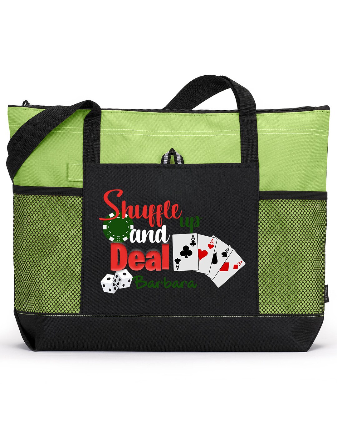 Personalized Shuffle up and Deal, Playing Card Tote Bag
