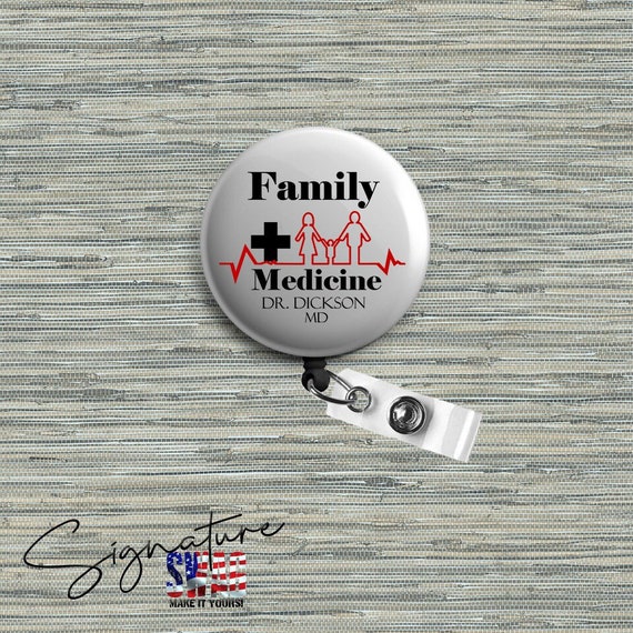 Personalized Family Medicine Retractable Badge Reel, Belt or Alligator Clip  Available 