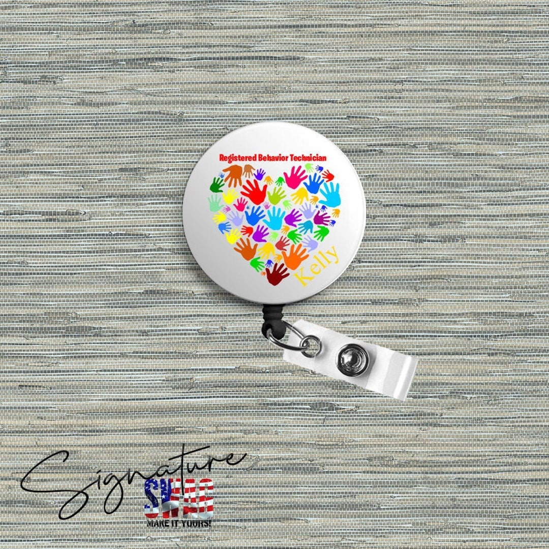 Behavior Therapist Badge Reel - Retractable ID Holder For RBT BCBA Special Education