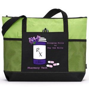Personalized Pharmacy Tech Tote Bag , Available in 7 colors