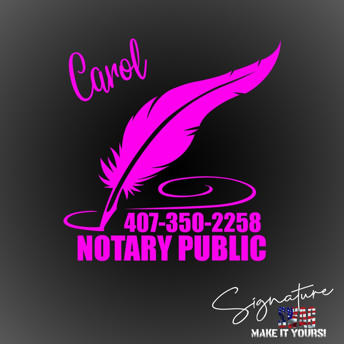 Personalized Notary Public Vinyl Car Decal 9 Colors Available Etsy